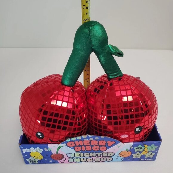 Cherry Disco Red Weighted Snug Bud Pink Sky Plush Pillow Buddy Sleep Support - Picture 16 of 16